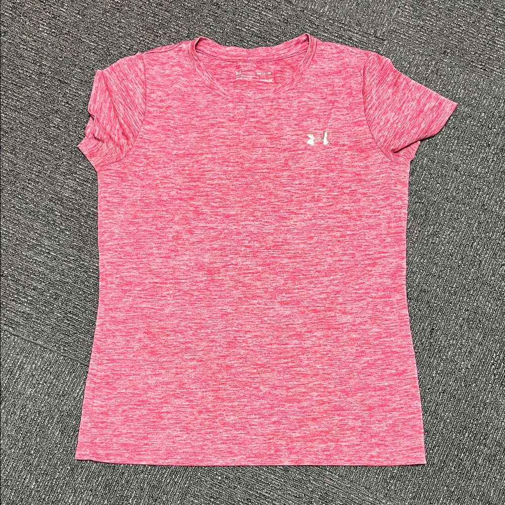 Under Armour Girls' Heather Pink Short Sleeve Active Tee